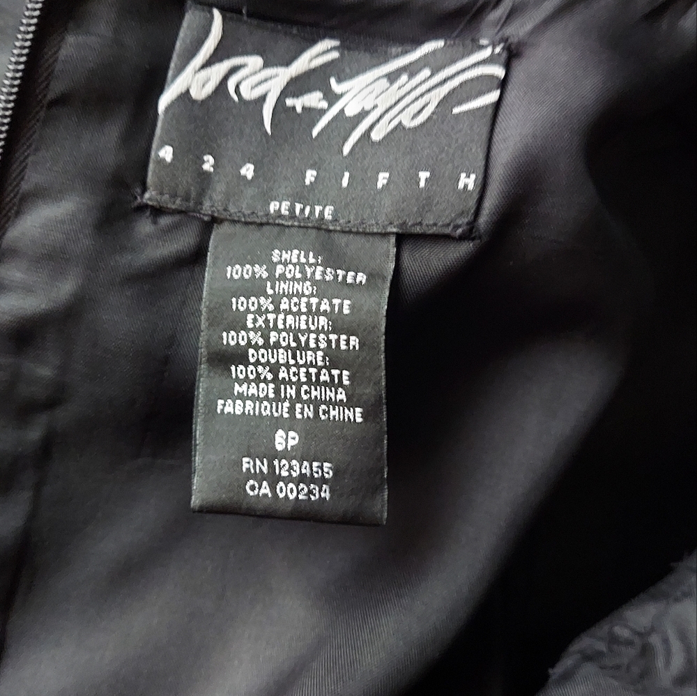 Lord & Taylor black dress with ruffle - Picture 4 of 4